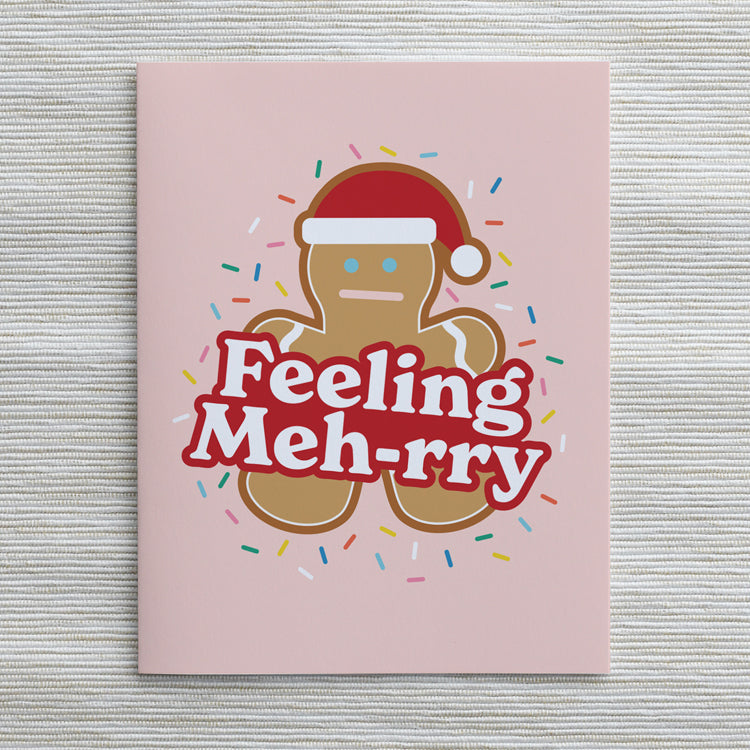 Happyish Holidays Greeting Cards- Feeling Meh-rry Five Pack