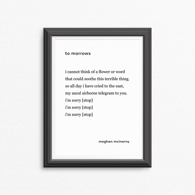 to morrows 8.5 x 11" Print