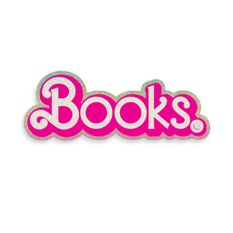 Bookish Barbie Glitter Sticker