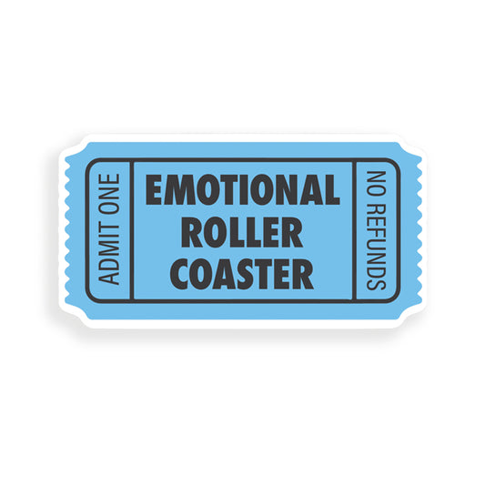 Emotional Roller Coaster Ticket Sticker