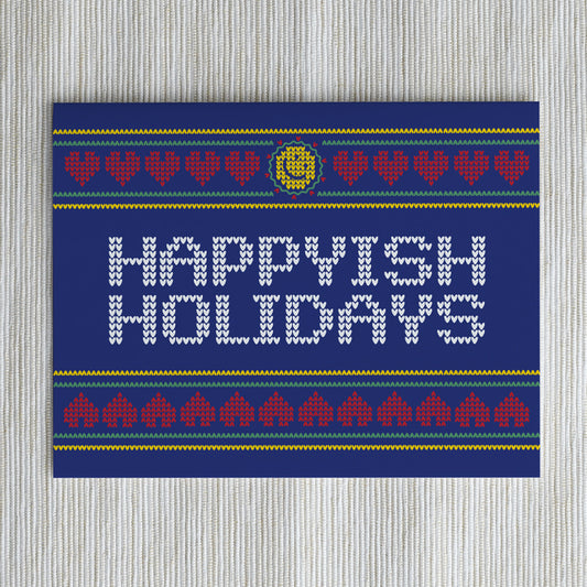 Happyish Holidays Greeting Cards- Cross Stitch Five Pack