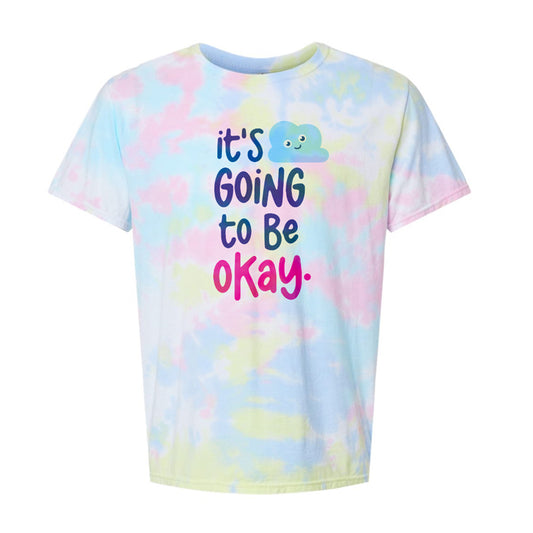 It's Going to Be Okay Tee - Pastel Rainbow Tie Dye